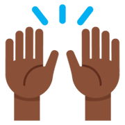 🙌🏿 Emoji Mãos Para Cima: Pele Escura na Twitter Twemoji 11.0.