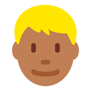 👱🏾 Emoji Person: mitteldunkle Hautfarbe, blondes Haar Twitter Twemoji 11.0.