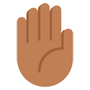 ✋🏾 Emoji Mão Levantada: Pele Morena Escura na Twitter Twemoji 11.0.