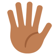 🖐🏾 Emoji Hand mit gespreizten Fingern: mitteldunkle Hautfarbe Twitter Twemoji 11.0.
