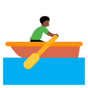 🚣🏿 Emoji Person im Ruderboot: dunkle Hautfarbe Twitter Twemoji 11.0.