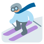 ⛷🏽 Emoji Esquiador, Pele Morena na Twitter Twemoji 11.0.