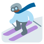 ⛷🏿 Emoji Esquiador, Pele Escura na Twitter Twemoji 11.0.