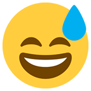 Emoji 😅 Faccina Con Un Gran Sorriso E Goccia Di Sudore su Twitter Twemoji 11.0.