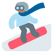 🏂🏾 Emoji Praticante De Snowboard: Pele Morena Escura na Twitter Twemoji 11.0.
