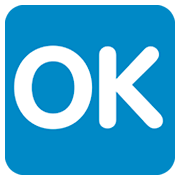 🆗 Emoji Großbuchstaben OK in blauem Quadrat Twitter Twemoji 11.0.