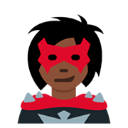 🦹🏿 Emoji Personaje De Supervillano: Tono De Piel Oscuro en Twitter Twemoji 11.0.
