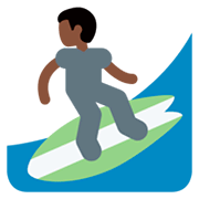 Emoji 🏄🏿 Persona Che Fa Surf: Carnagione Scura su Twitter Twemoji 11.0.