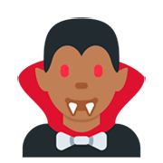 🧛🏾 Emoji Vampiro: Tono De Piel Oscuro Medio en Twitter Twemoji 11.0.