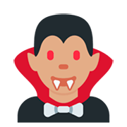 🧛🏽 Emoji Vampiro: Tono De Piel Medio en Twitter Twemoji 11.0.
