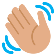 👋🏽 Emoji winkende Hand: mittlere Hautfarbe Twitter Twemoji 11.0.