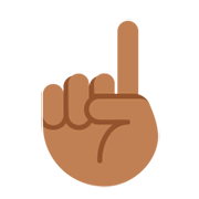 ☝🏾 Emoji Dedo índice Hacia Arriba: Tono De Piel Oscuro Medio en Twitter Twemoji 11.0.