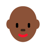 👩🏿‍🦲 Emoji Frau: dunkle Hautfarbe, Glatze Twitter Twemoji 11.0.