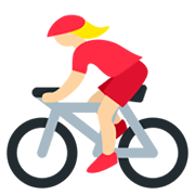 🚴🏼‍♀️ Emoji Mujer En Bicicleta: Tono De Piel Claro Medio en Twitter Twemoji 11.0.