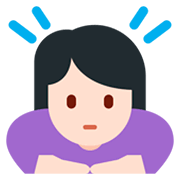 🙇🏻‍♀️ Emoji Mujer Haciendo Una Reverencia: Tono De Piel Claro en Twitter Twemoji 11.0.