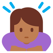 Emoji 🙇🏾‍♀️ Donna Che Fa Inchino Profondo: Carnagione Abbastanza Scura su Twitter Twemoji 11.0.