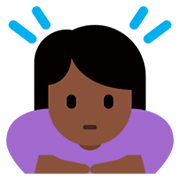 🙇🏿‍♀️ Emoji Mujer Haciendo Una Reverencia: Tono De Piel Oscuro en Twitter Twemoji 11.0.