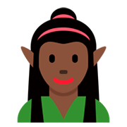 🧝🏿‍♀️ Emoji Elfe: dunkle Hautfarbe Twitter Twemoji 11.0.