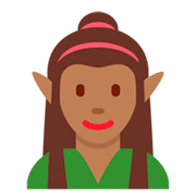 🧝🏾‍♀️ Emoji Elfa: Tono De Piel Oscuro Medio en Twitter Twemoji 11.0.