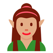 🧝🏽‍♀️ Emoji Elfe: mittlere Hautfarbe Twitter Twemoji 11.0.