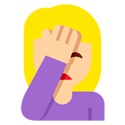 🤦🏼‍♀️ Emoji sich an den Kopf fassende Frau: mittelhelle Hautfarbe Twitter Twemoji 11.0.