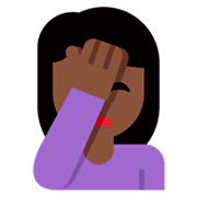 🤦🏿‍♀️ Emoji sich an den Kopf fassende Frau: dunkle Hautfarbe Twitter Twemoji 11.0.