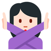 🙅🏻‍♀️ Emoji Frau mit überkreuzten Armen: helle Hautfarbe Twitter Twemoji 11.0.