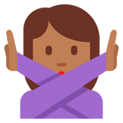 🙅🏾‍♀️ Emoji Mujer Haciendo El Gesto De «no»: Tono De Piel Oscuro Medio en Twitter Twemoji 11.0.