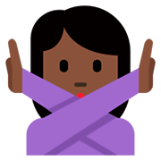 🙅🏿‍♀️ Emoji Frau mit überkreuzten Armen: dunkle Hautfarbe Twitter Twemoji 11.0.