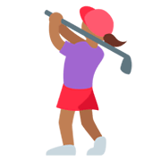 🏌🏾‍♀️ Emoji Mujer Jugando Al Golf: Tono De Piel Oscuro Medio en Twitter Twemoji 11.0.