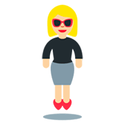 🕴🏼‍♀️ Emoji Mujer En Traje De Negocios Levitando: Tono De Piel Claro Medio en Twitter Twemoji 11.0.