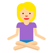 🧘🏼‍♀️ Emoji Mujer En Posición De Loto: Tono De Piel Claro Medio en Twitter Twemoji 11.0.