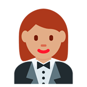 🤵🏽‍♀️ Emoji Mujer Con Esmoquin: Tono De Piel Medio en Twitter Twemoji 11.0.