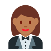 🤵🏾‍♀️ Emoji Frau im Smoking: mitteldunkle Hautfarbe Twitter Twemoji 11.0.
