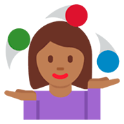 Emoji 🤹🏾‍♀️ Giocoliere Donna: Carnagione Abbastanza Scura su Twitter Twemoji 11.0.