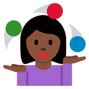 🤹🏿‍♀️ Emoji Mujer Haciendo Malabares: Tono De Piel Oscuro en Twitter Twemoji 11.0.
