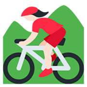 🚵🏻‍♀️ Emoji Mujer En Bicicleta De Montaña: Tono De Piel Claro en Twitter Twemoji 11.0.