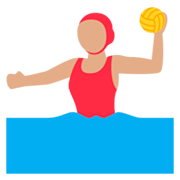 🤽🏽‍♀️ Emoji Wasserballspielerin: mittlere Hautfarbe Twitter Twemoji 11.0.