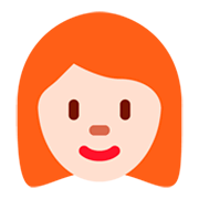 👩🏻‍🦰 Emoji Frau: helle Hautfarbe, rotes Haar Twitter Twemoji 11.0.