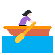 🚣🏻‍♀️ Emoji Frau im Ruderboot: helle Hautfarbe Twitter Twemoji 11.0.