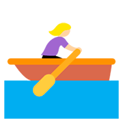 🚣🏼‍♀️ Emoji Frau im Ruderboot: mittelhelle Hautfarbe Twitter Twemoji 11.0.
