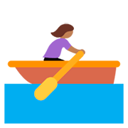 🚣🏾‍♀️ Emoji Mujer Remando En Un Bote: Tono De Piel Oscuro Medio en Twitter Twemoji 11.0.