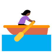 🚣🏿‍♀️ Emoji Frau im Ruderboot: dunkle Hautfarbe Twitter Twemoji 11.0.