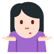 🤷🏻‍♀️ Emoji schulterzuckende Frau: helle Hautfarbe Twitter Twemoji 11.0.