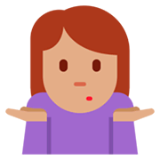 Emoji 🤷🏽‍♀️ Donna Che Scrolla Le Spalle: Carnagione Olivastra su Twitter Twemoji 11.0.