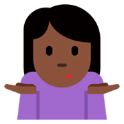 🤷🏿‍♀️ Emoji Mulher Dando De Ombros: Pele Escura na Twitter Twemoji 11.0.