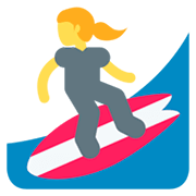 Émoji 🏄‍♀️ Surfeuse sur Twitter Twemoji 11.0.