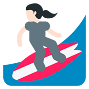 🏄🏻‍♀️ Emoji Mujer Haciendo Surf: Tono De Piel Claro en Twitter Twemoji 11.0.