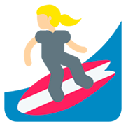 🏄🏼‍♀️ Emoji Mujer Haciendo Surf: Tono De Piel Claro Medio en Twitter Twemoji 11.0.