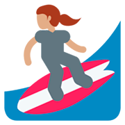 🏄🏽‍♀️ Emoji Mujer Haciendo Surf: Tono De Piel Medio en Twitter Twemoji 11.0.